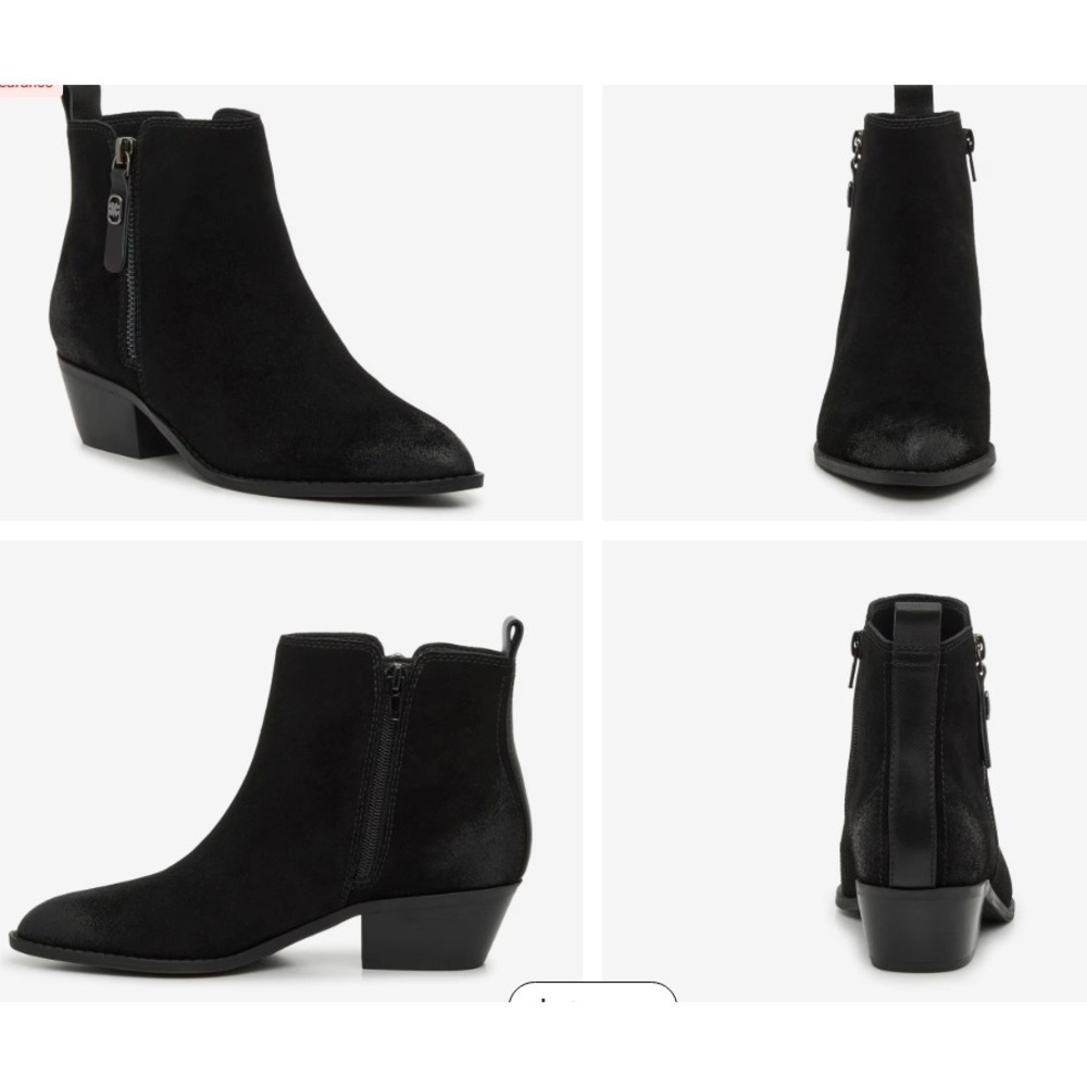 Lucky Brand Anurla Black Suede Pointed Toe Ankle Boots Size 8M LP-ANURLA NEW